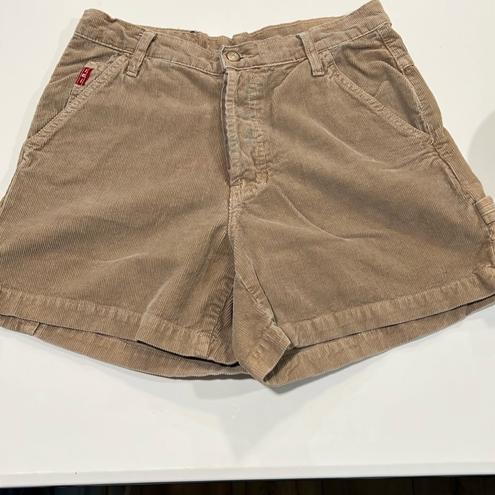 Lei - 9, khaki beige Y2K cargo short, corduroy‎